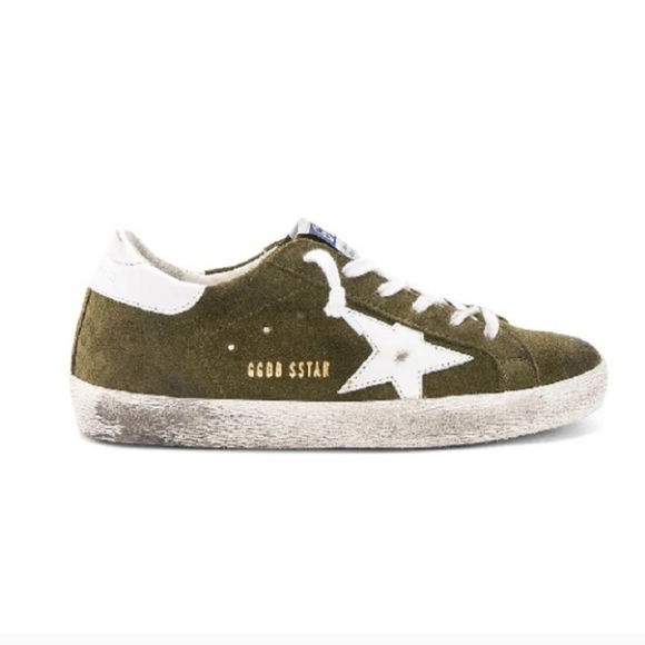 Golden Goose Shoes - GOLDEN GOOSE Superstar Sneakers Distressed Olive Green Leather Italy 40 10